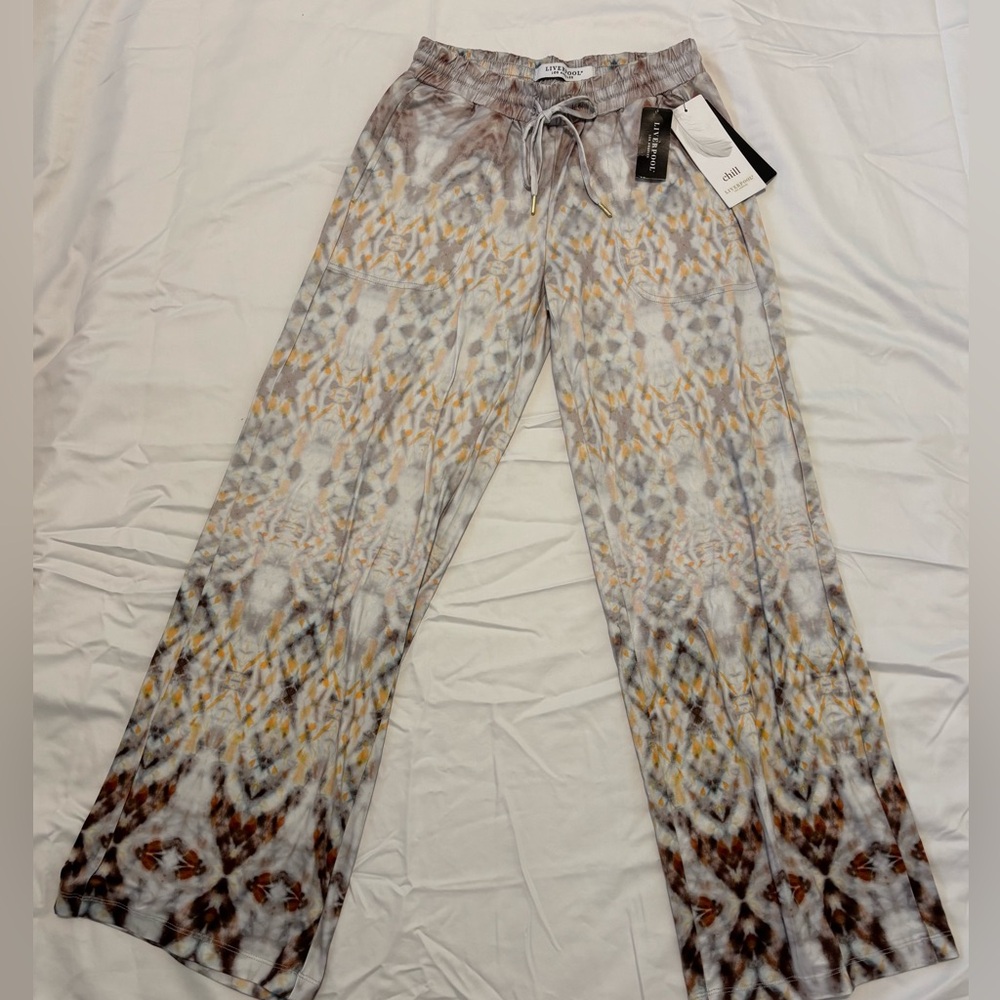 Liverpool Gray and Brown Wide Leg Pants